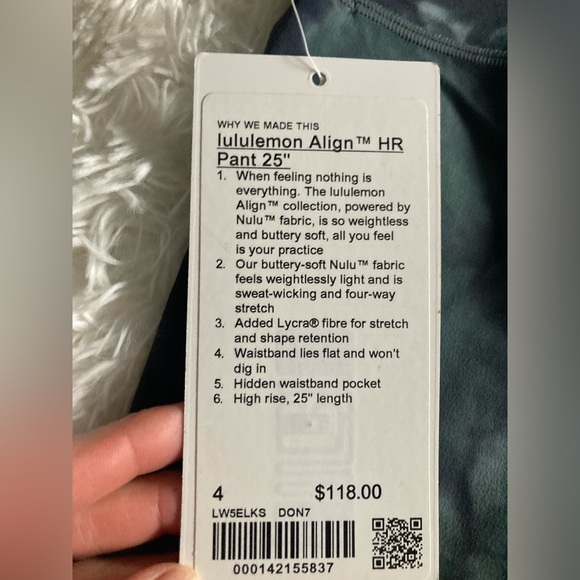 NWT Lululemon Align High Rise Pant 25" Size 4 Diamond Dye Silver Blue DON7 - Picture 4 of 11